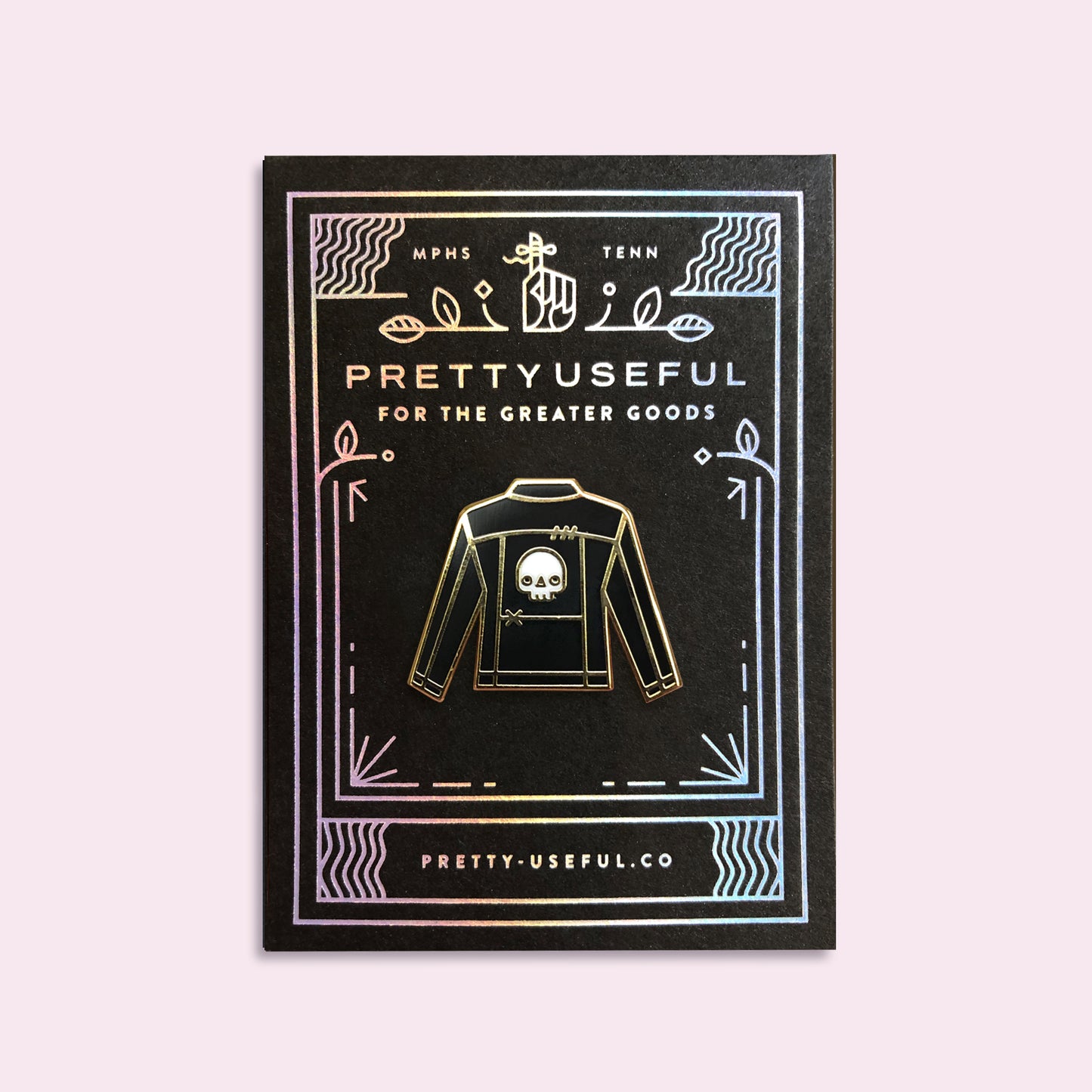 Black Jacket with Patch Enamel Pin