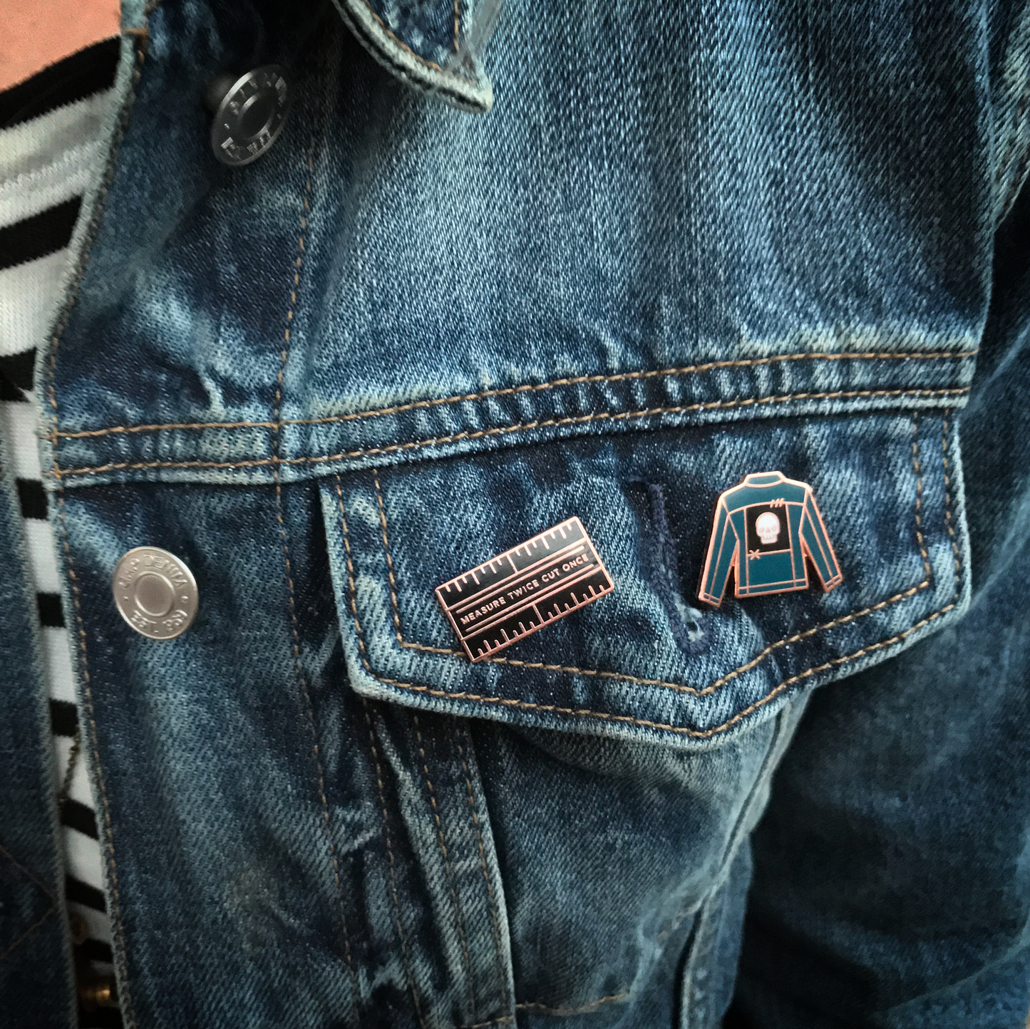 Measure Twice Enamel Pin