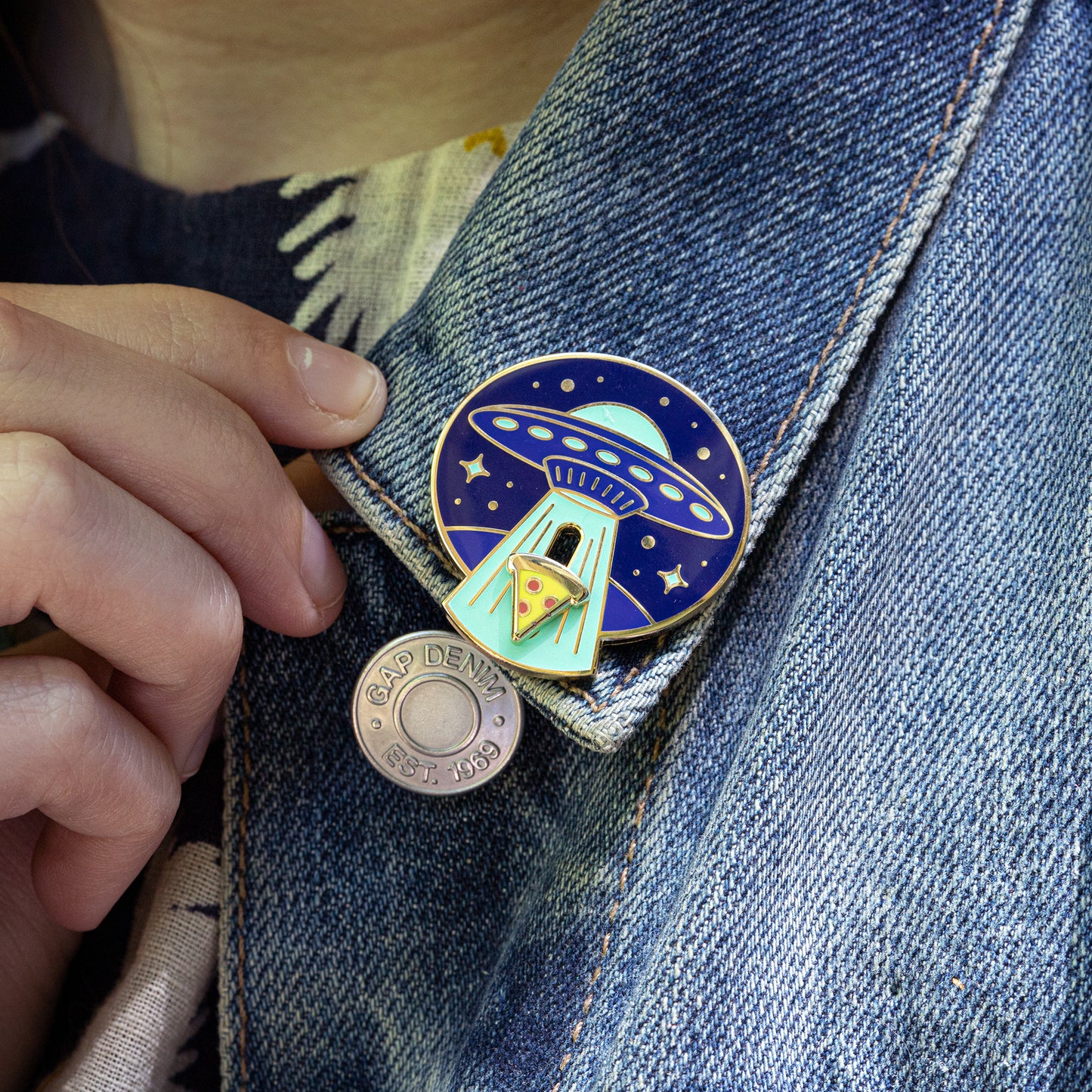 We Come in Pizza Enamel Pin