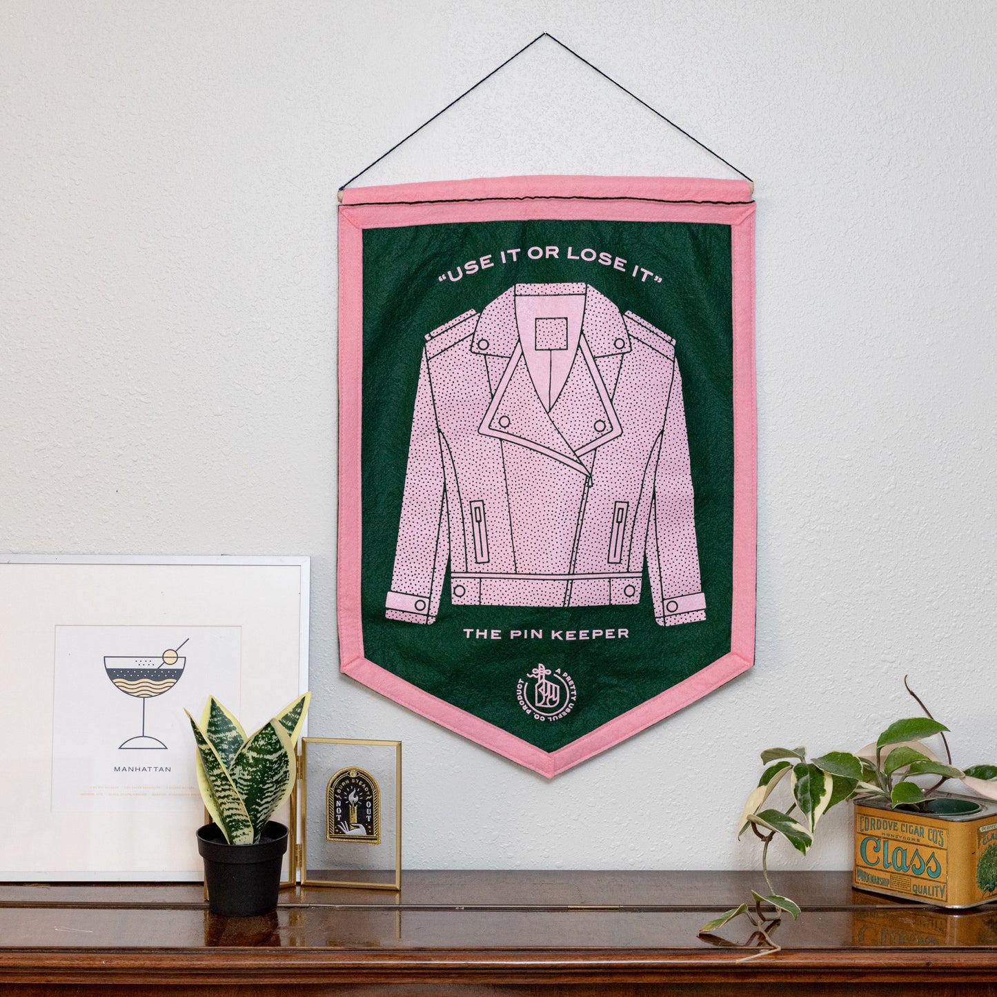 Pin Keeper: Pink Leather Jacket