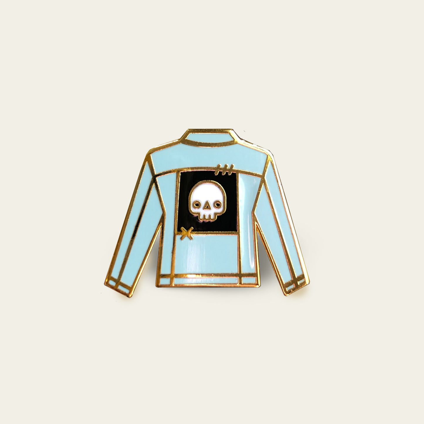 Blue Jacket with Patch Enamel Pin