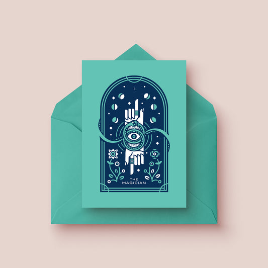 Tarot: The Magician - Blank 4x6 Folding Card with Envelope